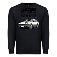 Black initial d fujiwara tofu shop ae86 manga Premium Sweatshirt - lanVoArt