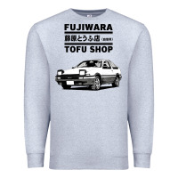 Heather Grey initial d fujiwara tofu shop ae86 manga Premium Sweatshirt - lanVoArt