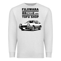 Oatmeal Heather initial d fujiwara tofu shop ae86 manga Premium Sweatshirt - lanVoArt