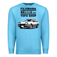 Ocean Blue initial d fujiwara tofu shop ae86 manga Premium Sweatshirt - lanVoArt