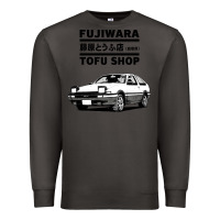 Smoke initial d fujiwara tofu shop ae86 manga Premium Sweatshirt - lanVoArt
