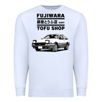 White initial d fujiwara tofu shop ae86 manga Premium Sweatshirt - lanVoArt