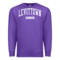 Purple levittown new york ny vintage athletic sports design t shirt Premium Sweatshirt - lanVoArt