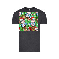 Vintage Black Christmas cute hippo sitting Vintage Tee - NancyCooperArtShop