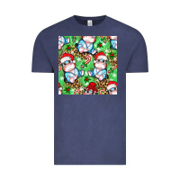 Vintage Denim Christmas cute hippo sitting Vintage Tee - NancyCooperArtShop