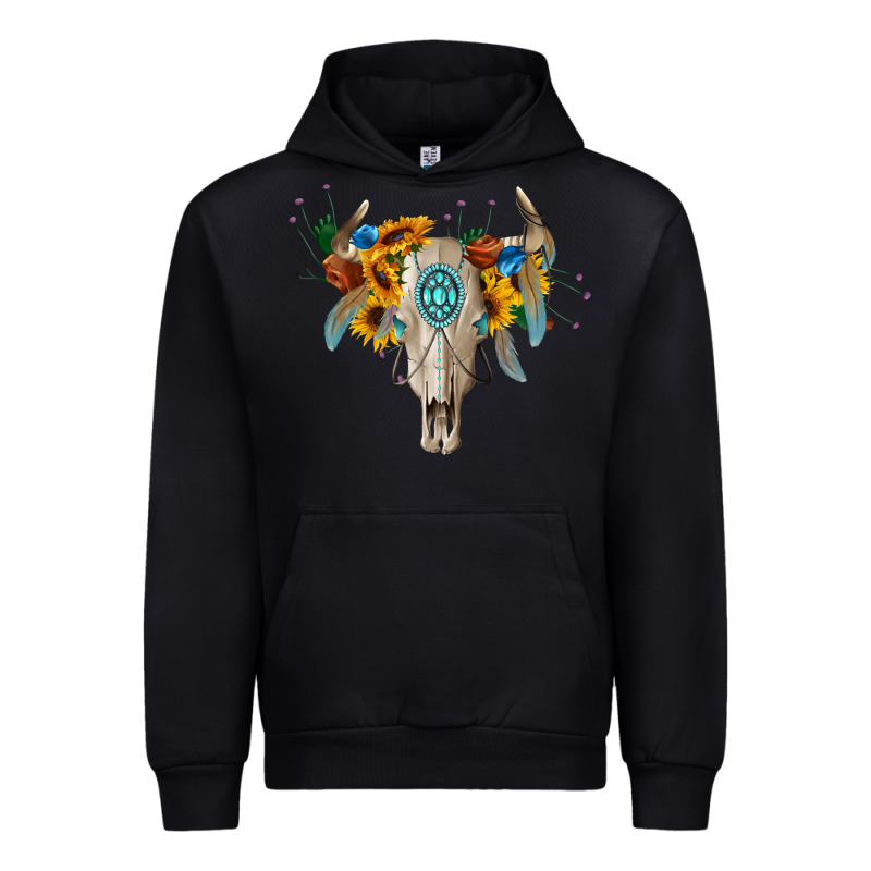 Boho Bull Skull Urban Hoodie by BarkalooDesign | Teevron