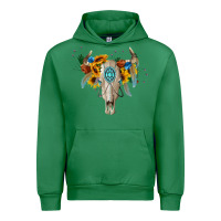 Emerald boho bull skull Urban Hoodie - BarkalooDesign