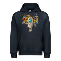 Navy boho bull skull Urban Hoodie - BarkalooDesign