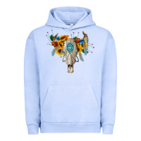 Pigment Grape Ice boho bull skull Urban Hoodie - BarkalooDesign