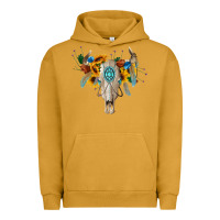 Pigment Peanut Butter boho bull skull Urban Hoodie - BarkalooDesign
