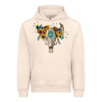 Sandshell boho bull skull Urban Hoodie - BarkalooDesign