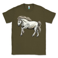 Army Green percheron horse Classic Tee - LillyAllenDesigns