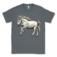 Charcoal Heather percheron horse Classic Tee - LillyAllenDesigns