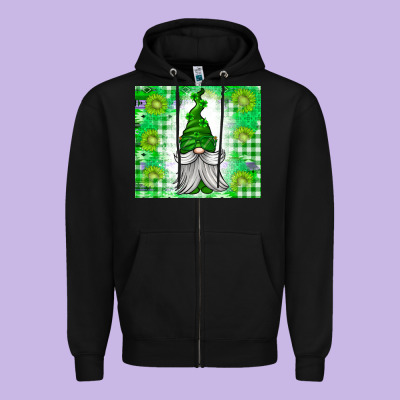 St. Patricks Day Gnome Zipper Hoodie Designed By Cowhidedigitalart