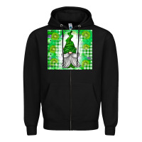 Black St. Patricks Day Gnome Zipper Hoodie - CowhideDigitalArt