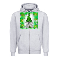 Heather Grey St. Patricks Day Gnome Zipper Hoodie - CowhideDigitalArt