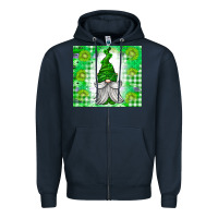 Navy St. Patricks Day Gnome Zipper Hoodie - CowhideDigitalArt