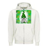 Oatmeal Heather St. Patricks Day Gnome Zipper Hoodie - CowhideDigitalArt