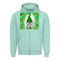 Seafoam St. Patricks Day Gnome Zipper Hoodie - CowhideDigitalArt