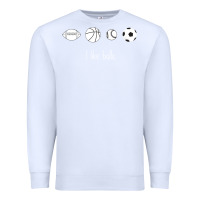 White Funny Sports Balls Gag Gift Premium Sweatshirt - lanVoArt