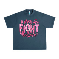 Midnight Navy pray fight believe breast cancer Urban Heavy Tee - texasbilliewilder