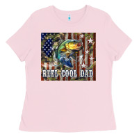 Bubblegum Pink 4th of July Western Reel Cool Dad Bass Ladies Tee - LillyAllenDesigns