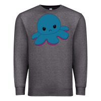 Charcoal Heather angry blue moody reversible octopus Premium Sweatshirt - lanVoArt