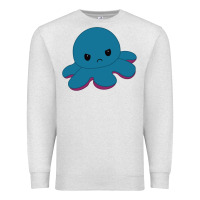 Oatmeal Heather angry blue moody reversible octopus Premium Sweatshirt - lanVoArt