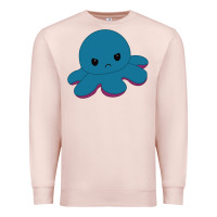 Pale Pink angry blue moody reversible octopus Premium Sweatshirt - lanVoArt