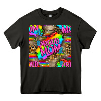 Asphalt Pride LGBTQ+ Proud Mom With Leoapard Patterns Heavy Core Tee - BundleAndBundleShop