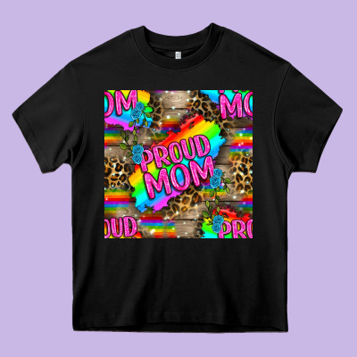 Pride Lgbtq+ Proud Mom With Leoapard Patterns Heavy Core Tee Designed By Bundleandbundleshop