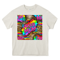 Cream Pride LGBTQ+ Proud Mom With Leoapard Patterns Heavy Core Tee - BundleAndBundleShop