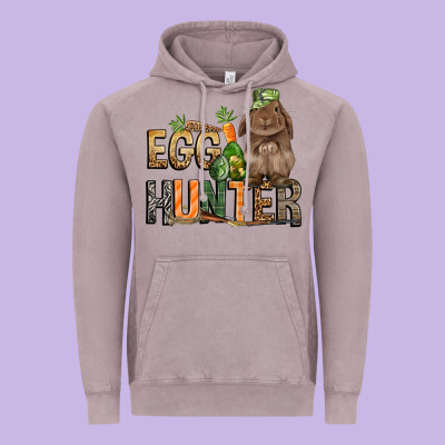 Egg Hunter With Rabbit Easter Day Vintage Hoodie Designed By Howdyjamesfarm