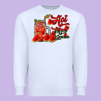 Hot Mom Summer Watermelon Premium Sweatshirt Designed By Racoondesign