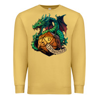 Antique Gold dragon and a d20 Premium Sweatshirt - lanVoArt