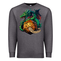 Charcoal Heather dragon and a d20 Premium Sweatshirt - lanVoArt