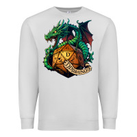 Dove Grey dragon and a d20 Premium Sweatshirt - lanVoArt