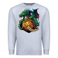 Heather Grey dragon and a d20 Premium Sweatshirt - lanVoArt
