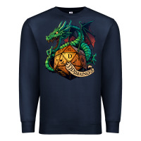 Navy dragon and a d20 Premium Sweatshirt - lanVoArt
