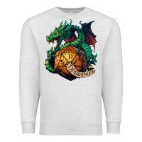 Oatmeal Heather dragon and a d20 Premium Sweatshirt - lanVoArt