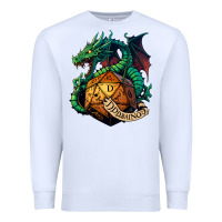 White dragon and a d20 Premium Sweatshirt - lanVoArt