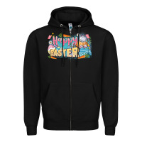 Black Happy Easter Zipper Hoodie - LillyAllenDesigns