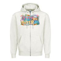 Oatmeal Heather Happy Easter Zipper Hoodie - LillyAllenDesigns