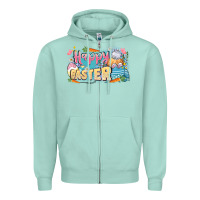 Seafoam Happy Easter Zipper Hoodie - LillyAllenDesigns