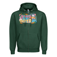 Sports Green Happy Easter Zipper Hoodie - LillyAllenDesigns