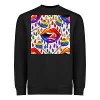 Black Pride lgbtq lips and heart lollipop seamless patte Heavyweight Sweatshirt - BundleAndBundleShop