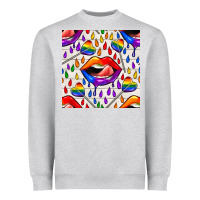 Heather Grey Pride lgbtq lips and heart lollipop seamless patte Heavyweight Sweatshirt - BundleAndBundleShop