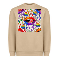 Mushroom Pride lgbtq lips and heart lollipop seamless patte Heavyweight Sweatshirt - BundleAndBundleShop