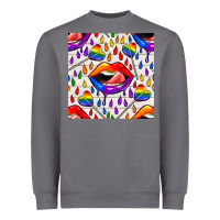 Pride Lgbtq Lips And Heart Lollipop Seamless Patte Heavyweight Sweatshirt | Teevron