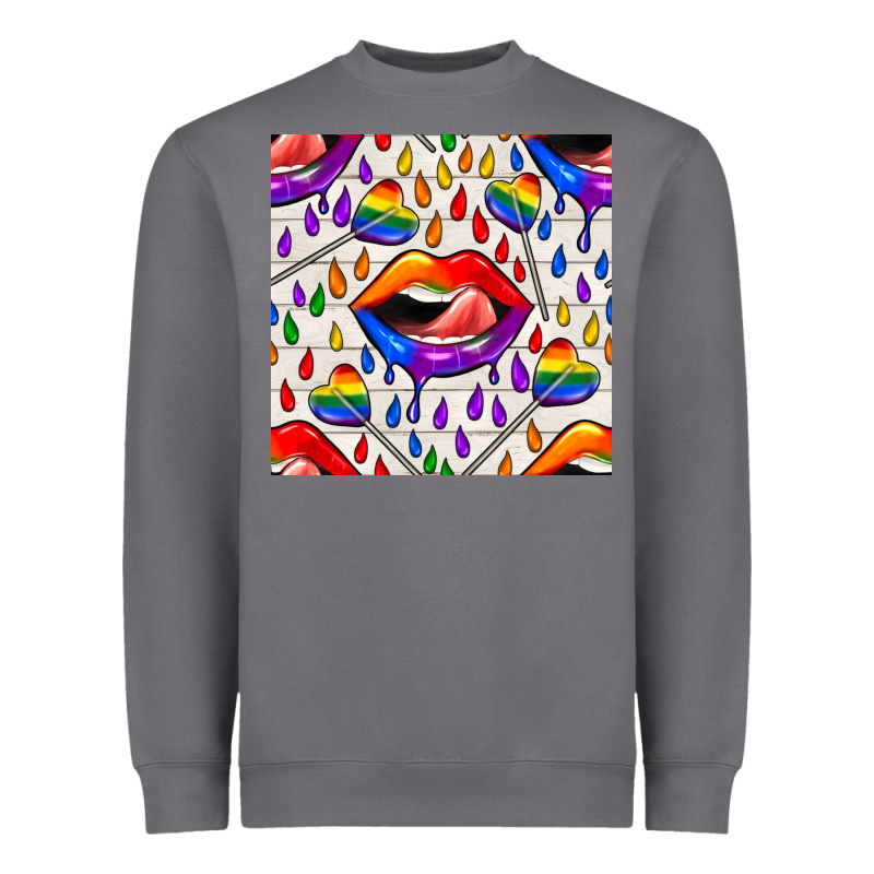 Pride Lgbtq Lips And Heart Lollipop Seamless Patte Heavyweight Sweatshirt by BundleAndBundleShop | Teevron